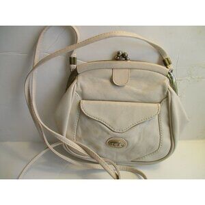 *Vintage C.F. Beige Ivory Crossbody Bag Buttery Soft Leather